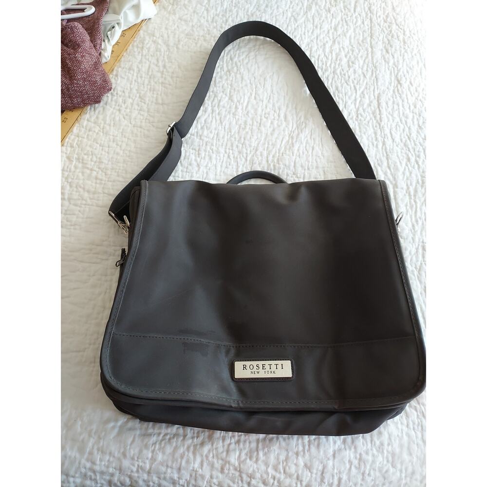 Rosetti New York Briefcase Portfolio Laptop Bag Brown Shoulder Strap Long strap